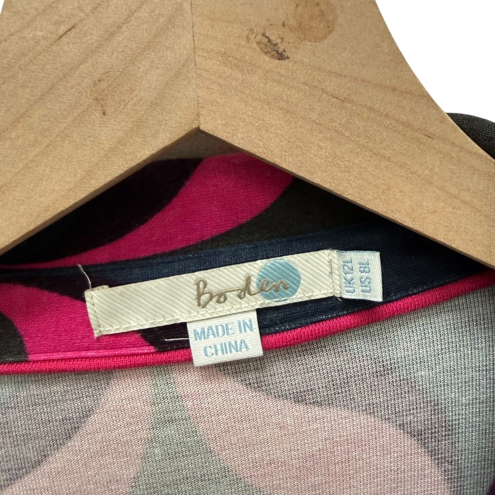 Boden Womens Pink Navy Blue Geometric Ogee Viscose Shirt Dress WH523 US 8L - Picture 4 of 8